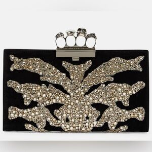 Alexander McQueen Four Ring Small embellished clutch